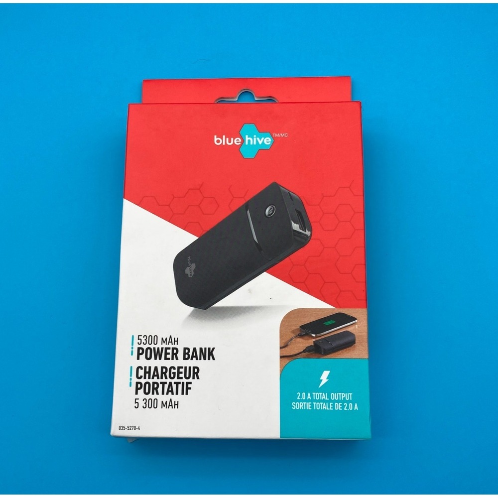 Blue Hive 5300 mAh Power Bank Portable Charger New Sealed NIB 2.0A Total Output